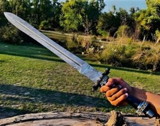 Custom Hand-forged viking damascus Sword	 fabricaima  for brazil