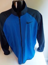 NIKE Dri-Fit Zipper Front 2 Tone Lightweight Jacket Polyester Blue/Navy SZ XXL