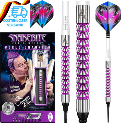 RED DRAGON Peter Wright Snakebite Vyper 18G Oder 20G Softip Tungsten Darts Mit F