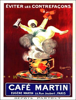 289768 Cafe Martin 1921 Coffee Genie PRINT POSTER