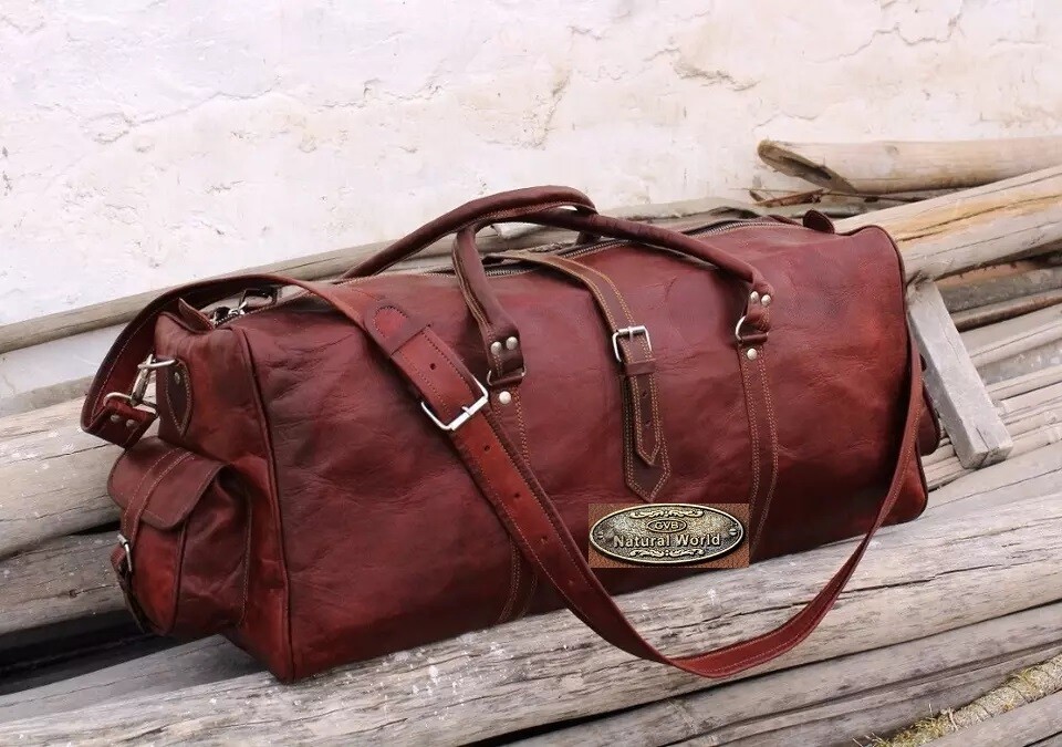 Caliente Venta Cuero Vintage Lona Viaje Gimnasio Fin Bolso de Nuevo Hombre