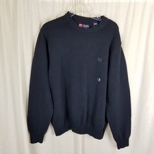 NWT Chaps 100 Cotton Crewneck Pullover Sweater Jumper Mens XL Navy Blue