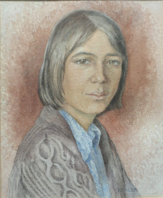Kohler. Mitte 20. Jh. weibliches Aquarell Portrait. Rowley Gallery