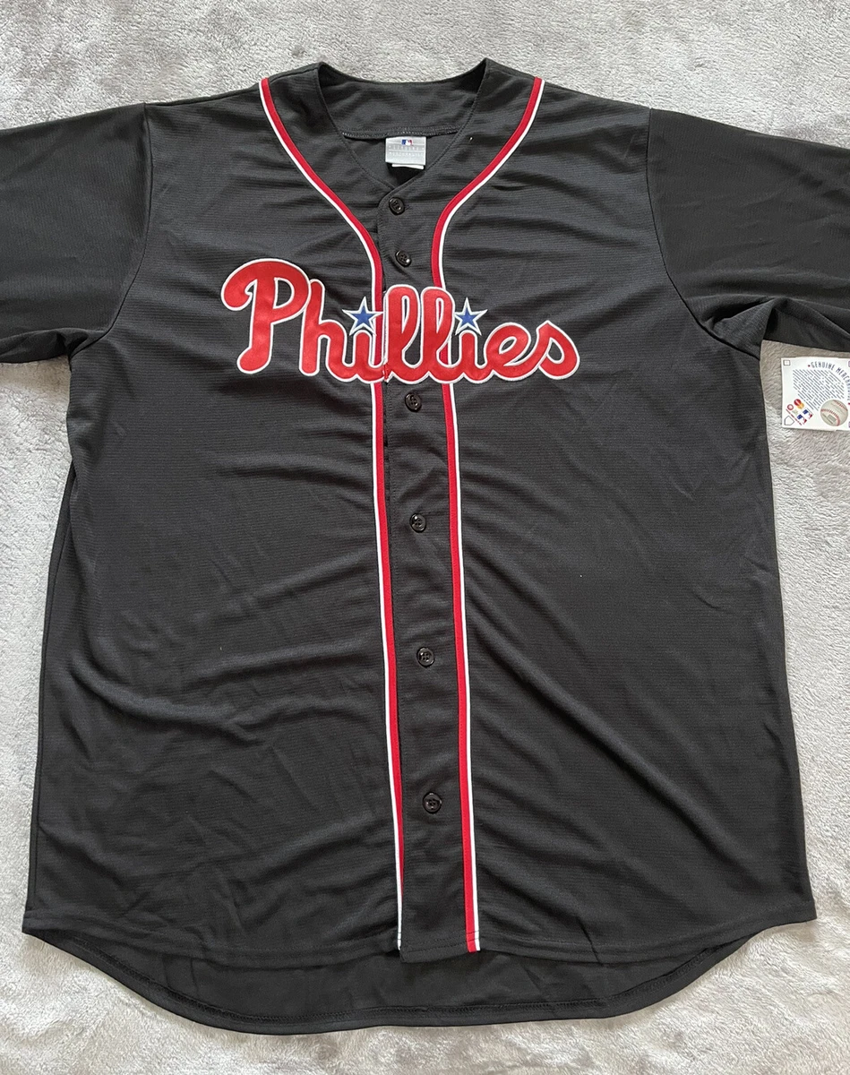 Philadelphia Phillies MLB Black Red Majestic Men Size XLT Stitched