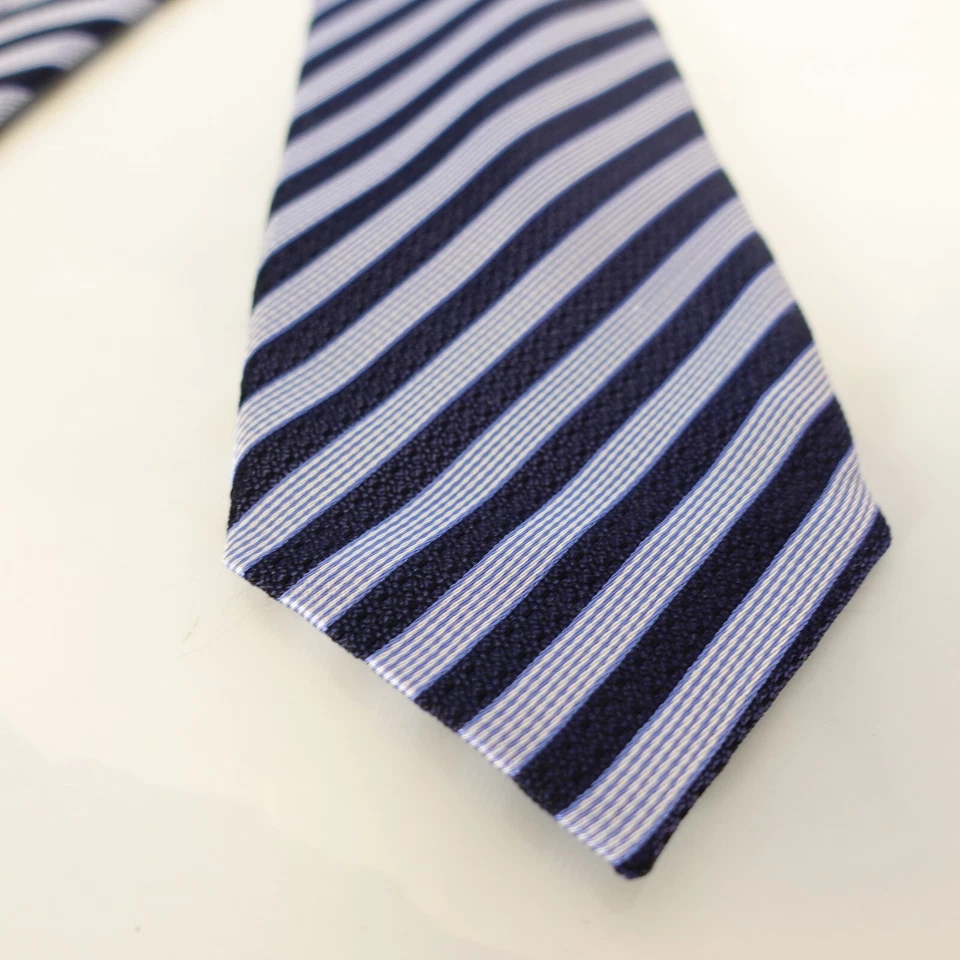 Corbata de seda a rayas para hombre azul seda náutica vestido clásico prendas para el cuello TASSO ELBA Foto 4 de 4