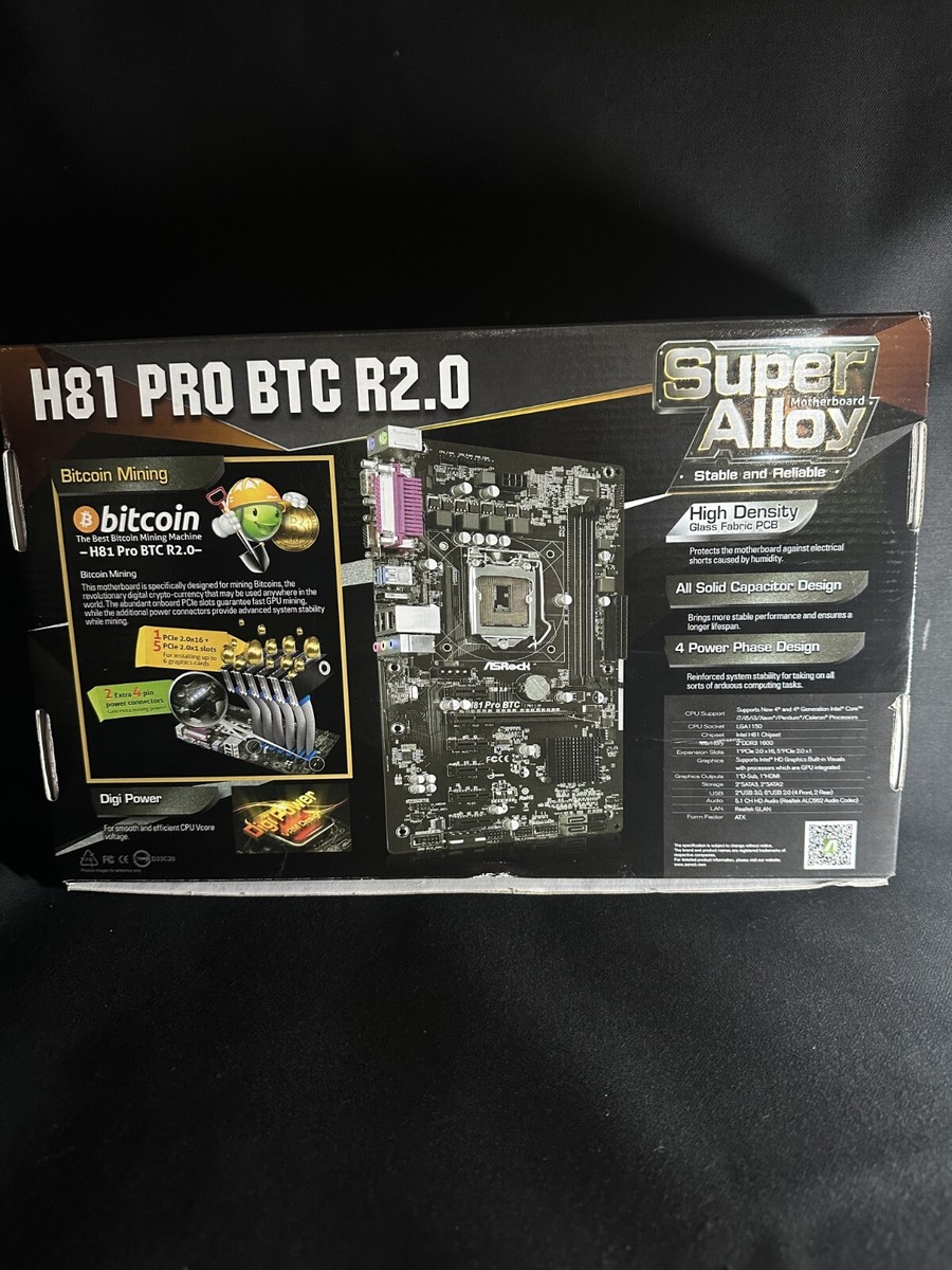 Intel H81 Asrock H81 Pro Btc Motherboard ASRock H81 PRo BTC Intel H81 LGA  1150 (Socket