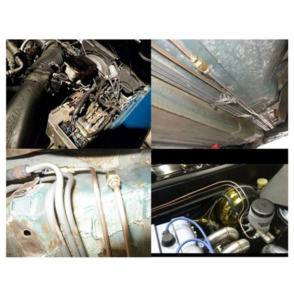 Kit de tubos de línea de freno de automóvil de 25 pies bobina de acero galvanizado OD de 3/16 pulgadas con accesorios de 16 piezas Foto 2 de 4