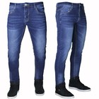 Jeans uomo Denim pantaloni Blu 5 tasche elasticizzati confort diritto art  5147