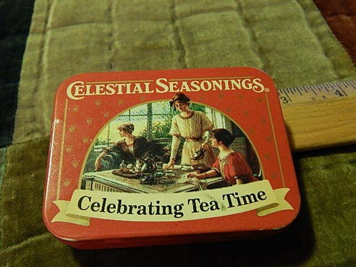 Celestial Seasonings ~ Celebrating Tea Time (3'') Metal Tin Stash Box Container - Picture 6 of 9