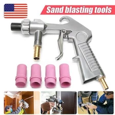 Sand Blasting Gun Sandblaster + 4 Ceramic Nozzles Kit for Sandblasting Polishing