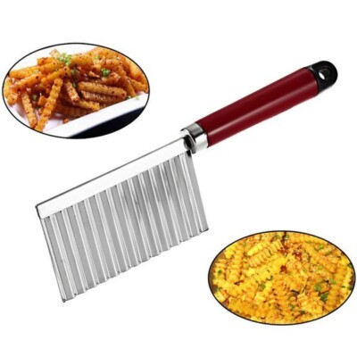 Stainless Steel Wavy Knife Potato Cucumber Slicer Peeler Efficient Kitchen Gadge