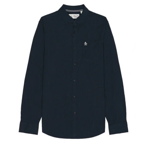 Original Penguin Hommes Chemise Éco Oxford Manches Longues Coton Blend Haut Slim - Photo 1/1