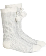 CHARTER CLUB Women's Metallic Striped Slipper Socks sz Large / X-Large (4-10.5)