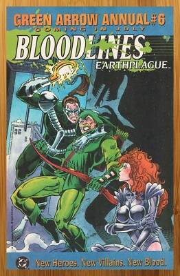 1993 DC Comics Bloodlines Earthplague Green Arrow Vintage Print Ad/Poster Art