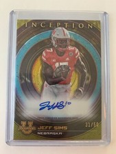 2022-23 Bowman Inception University Gold Foil #D /50 Jeff Sims #BIA-JSS Auto
