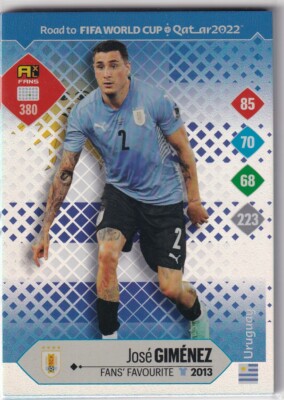 Panini Road to Qatar World Cup Karte 2022 Nr. 380 Jose Gimenez Fans Favourite