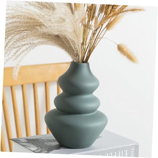 Ceramic Vase Grey Modern Vase for Decor, Flower Vases for Home Decor Gray