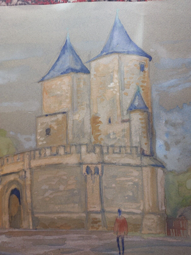 Door German Metz Watercolour A.Simon 1926-2014 1987 Artist Lorraine - Picture 3 of 4