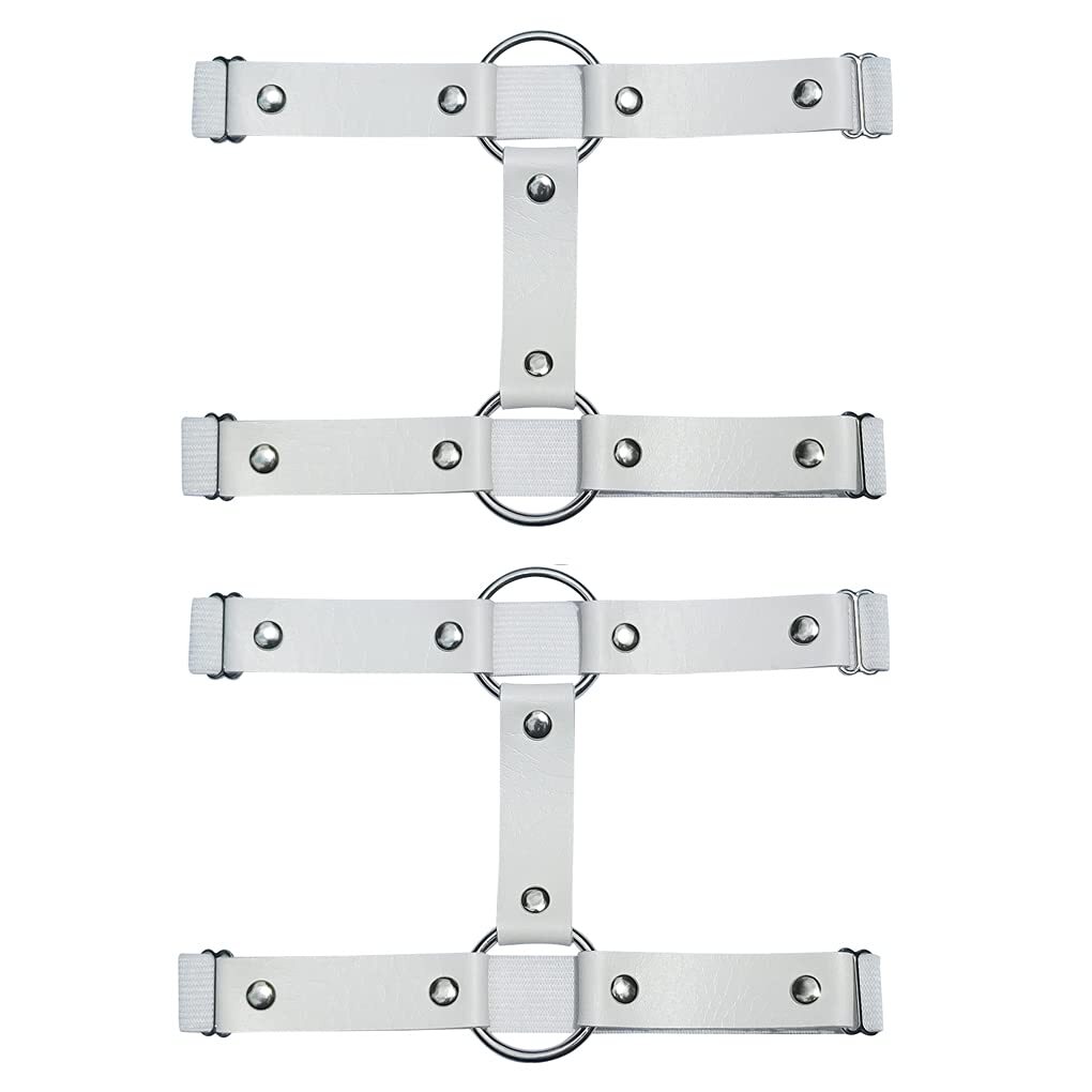 FILA Imbracatura per gambe in pelle 2 file regolabile elastica cintura per gambe anello punk giarrettiera cinture