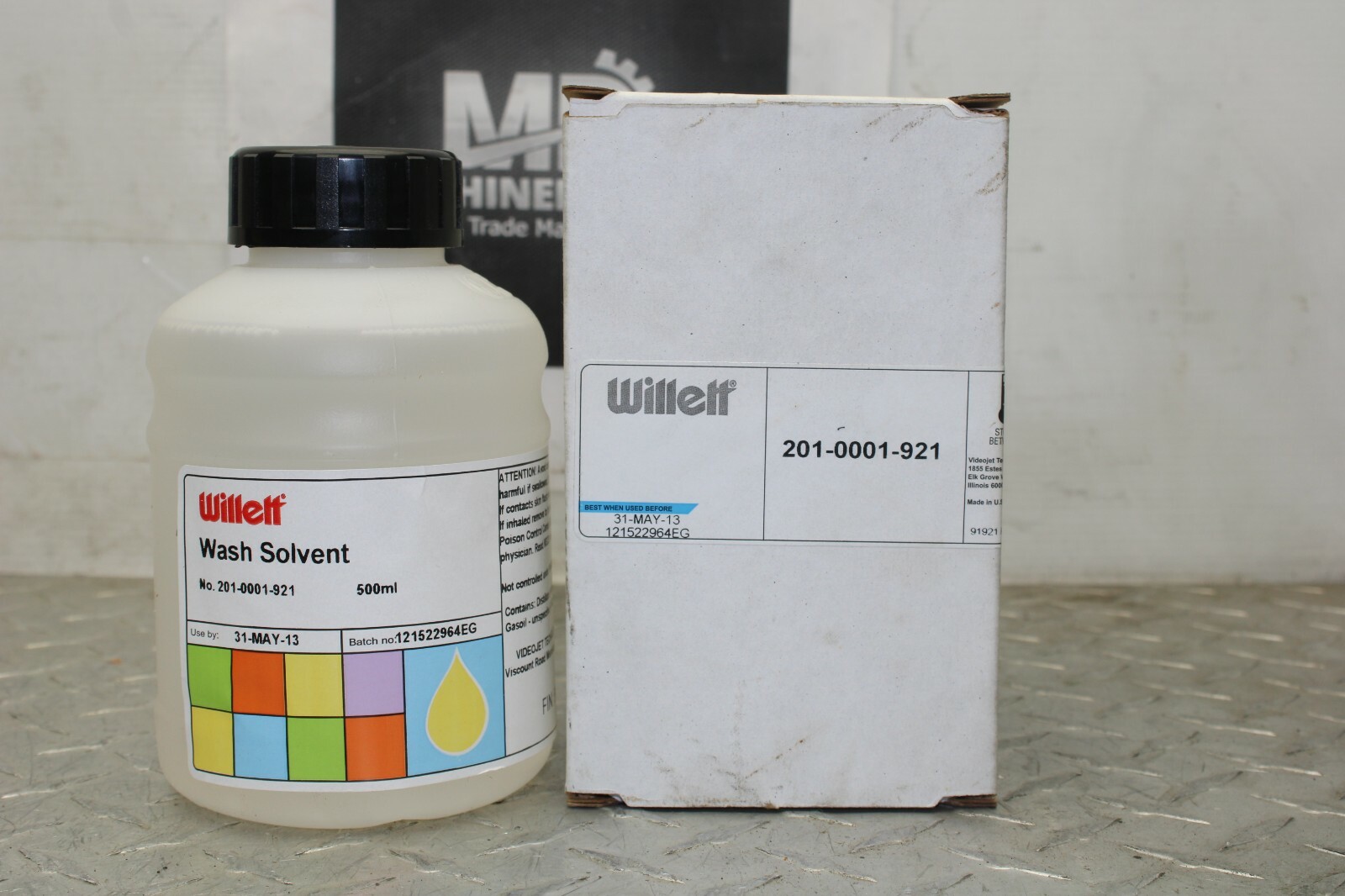 VIDEOJET 2010001921 WILLETT WASH SOLVENT 500ml 31/MAY/2013 EXPIRED