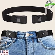 Unisex No Buckle Stretchy Waist Belt Elastic Invisible Slim Cincher for Jeans