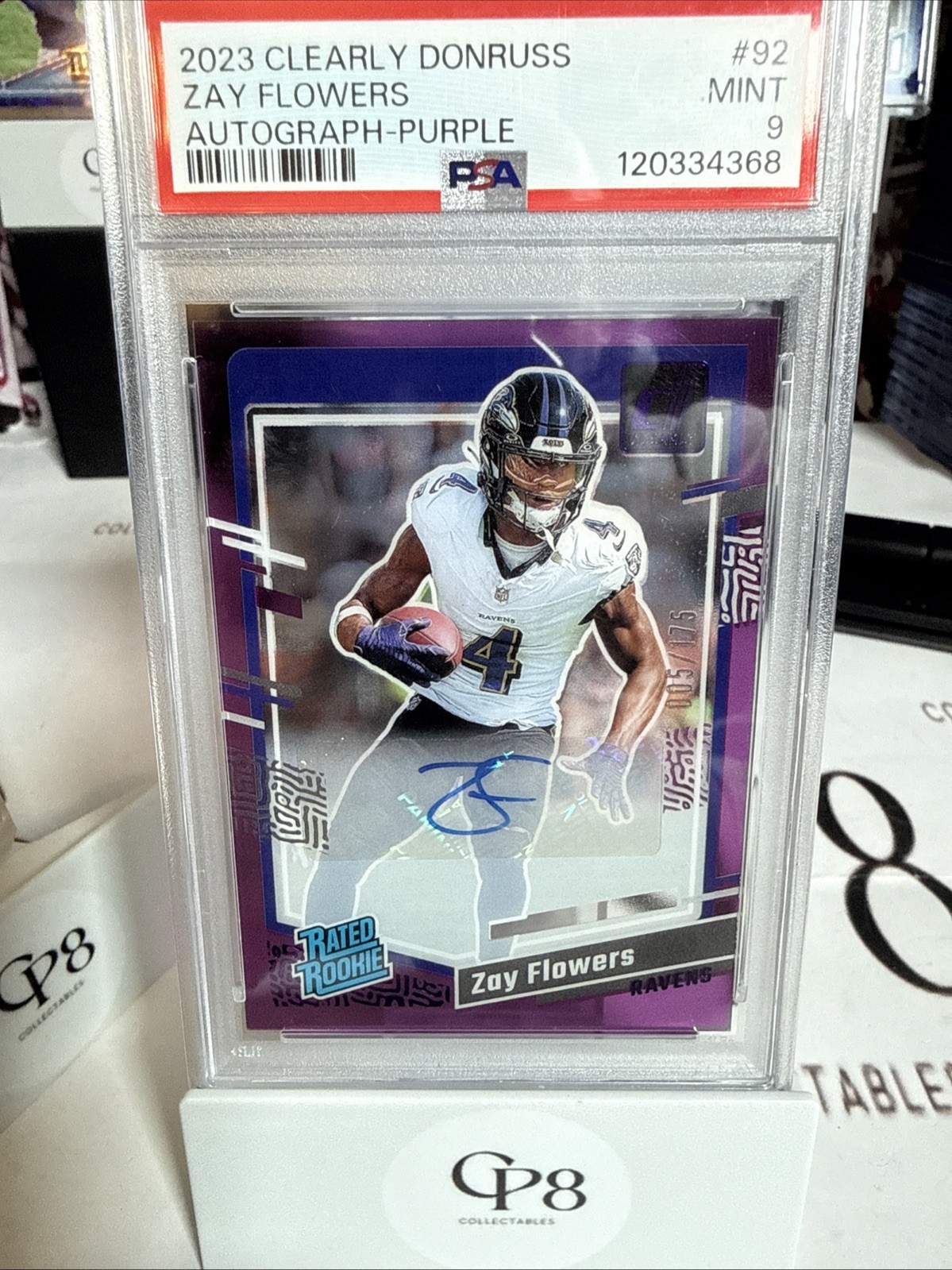 Zay Flowers Panini Clearly Donruss #92 Autograph-Purple