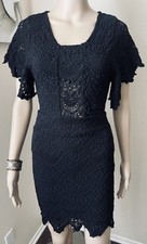 NIGHTCAP by Carisa Rene Lace Bodycon Stretch Mini Dress Flare Sleeve sz 3 M