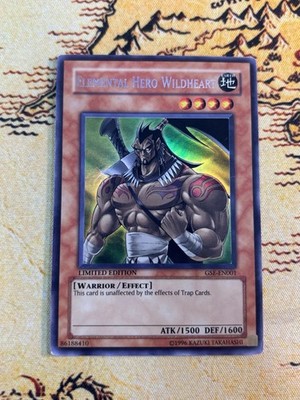 Yugioh Elemental Hero Wildheart GSE-EN001 Secret Rare Limited Ed MP Super Error