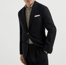 BRUNELLO CUCINELLI  Textured Diagonal Stripe Peak Blazer Jacket  48 IT 4500 NWT