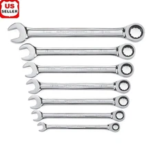 7-Piece Metric Ratcheting Combination Wrench Set 12-Point Fine Tooth Drive Tool