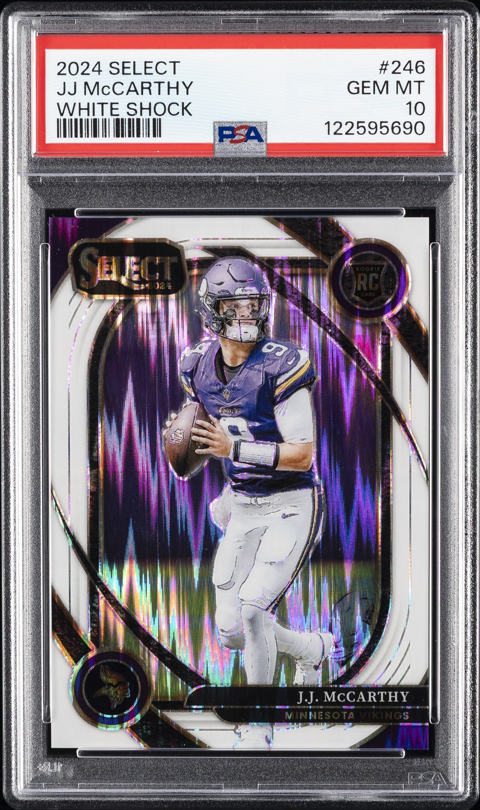 2024 PANINI SELECT WHITE SHOCK #246 JJ MCCARTHY 98/199 PSA 10