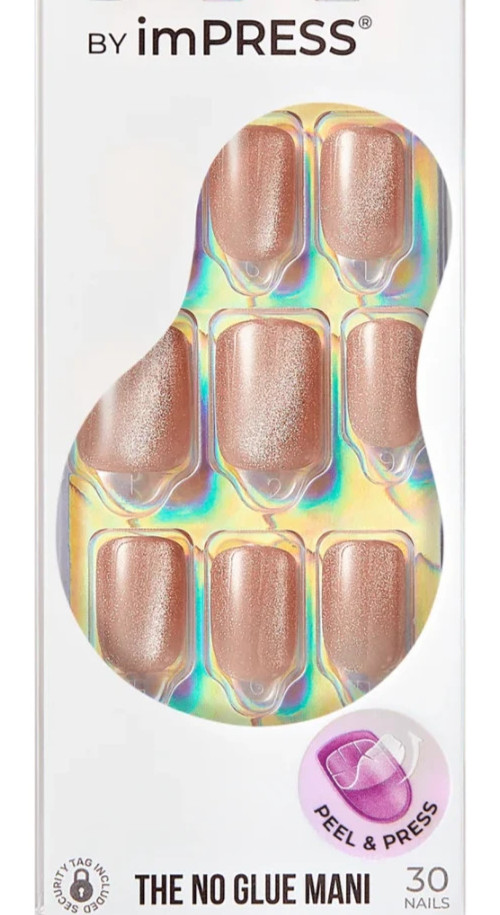 KISS IMPRESS COLOR FX PRESS ON FALSE NAILS ONE STEP MANI NEW STARSTRUCK BEIGE