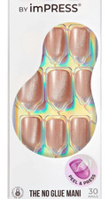 Image of KISS IMPRESS COLOR FX PRESS ON FALSE NAILS ONE STEP MANI NEW STARSTRUCK BEIGE