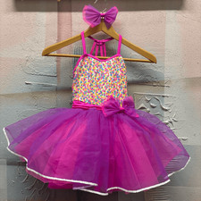 Weissman Showtime Confetti Sequin Dance Costume 17153 Ballet Tap Jazz Tutu Bow