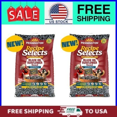 (2Bag) Pennington Select Black Oil Sunflower Seed Wild Bird Dry Feed, 40 lb