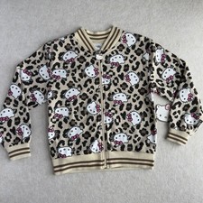 Hello Kitty Girls Leopard Print Full-Zip Jacket Size 7 Sanrio NWT NEW