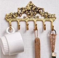 RACK VICTORIA GANCIO IN OTTONE DESIGN MONTAGGIO A PARETE APPENDIABITI QUALSIA...