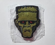 Frankenstein Head Embroidered Morale patch Hook Loop 2.75" x 3.25" Horror