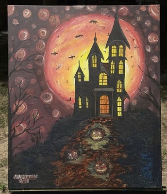 Crimson Night   Where Shadows Come Alive Acrylic Painting