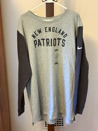 NWT Nike New England Patriots Long Sleeve Shirt Dark Heather XXL