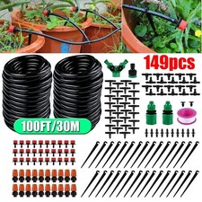 100ft/30M Drip Irrigation System Garden Plant Self Watering Hose Micro Sprinkler