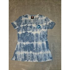 Dickies Blue Tie Dye V-Neck Scrub Top Womens XS Short Sleeve Medical Workwear