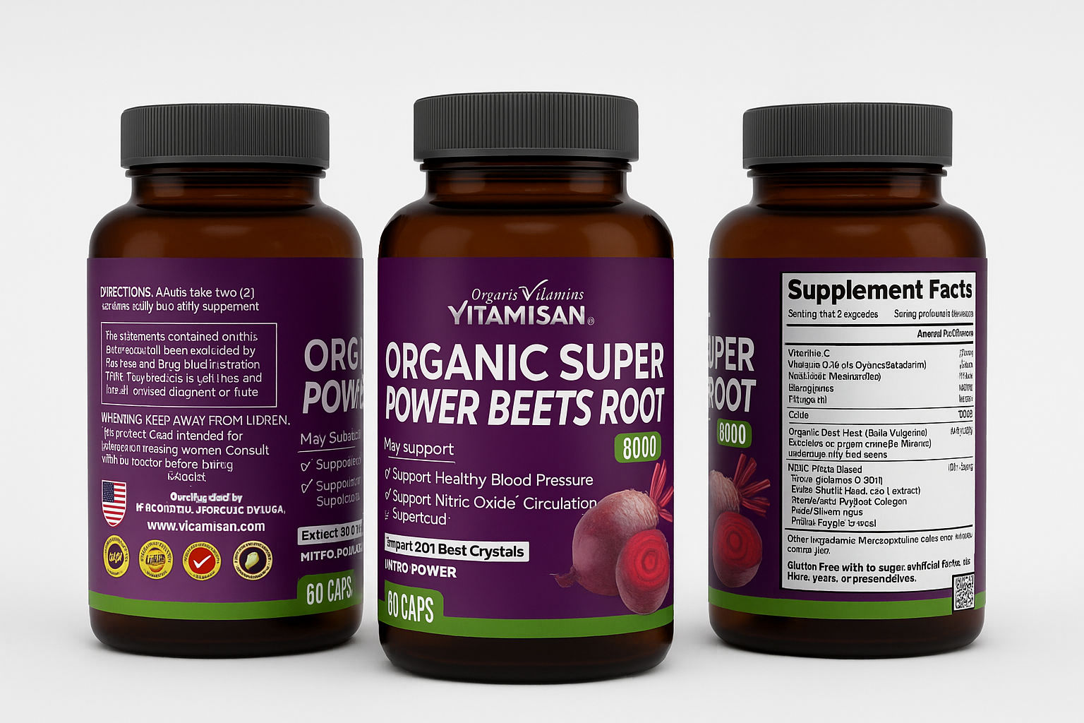 120 Beets Circulation Superfood Beet Root Powder caps 8000 mg 20:1 ...