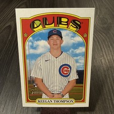 2021 Topps Heritage Baseball Card Keegan Thompson RC Chicago Cubs #588