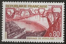 🦬Timbre France N°1583 - Luxe ** - Barrage de Vouglans - MNH** - 1969🦬