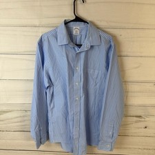 Brooks Brothers Men's Non-Iron Regent Fit Striped Button-Down Dress Shirt Size L