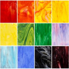 Adrattnay 12 Sheets Opaque Stained Glass 6 x 4 Inch for 12PCS, Tiffany