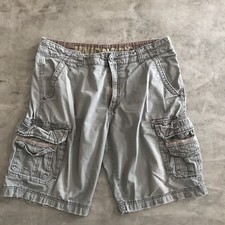 Y2K Union Bay Cargo Shorts Mens 36 Gray Skater Grunge Streetwear Distressed Fade