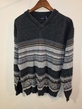Bill Blass XL Fair Isle Nordic Knit Sweater V Neck USA Made Grandpa Heritage