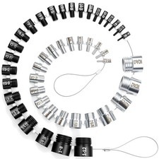 45 Piece Thread Gauge Set for Metric and Standard Bolt Size Identification
